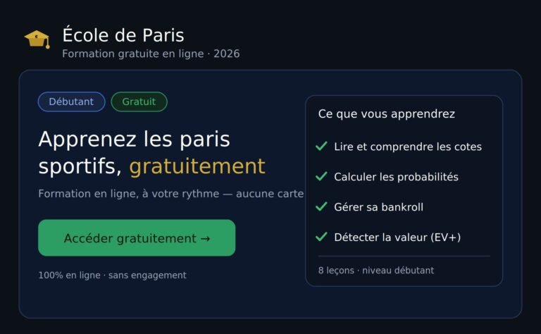 Formation Gratuite en Paris Sportifs : Ce que l&rsquo;École de Paris Propose pour Débuter Sérieusement en 2026